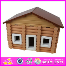 2015 nueva casa de madera del juguete de los niños, casa encantadora del juguete de los niños del diseño y venta caliente de la casa de madera del juguete del bebé W06A074